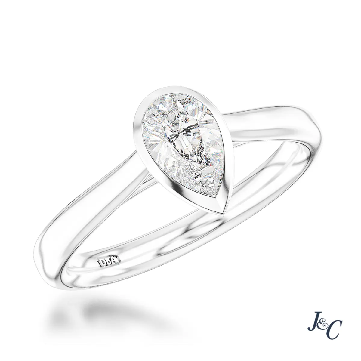 Solitaire pear sales shaped ring