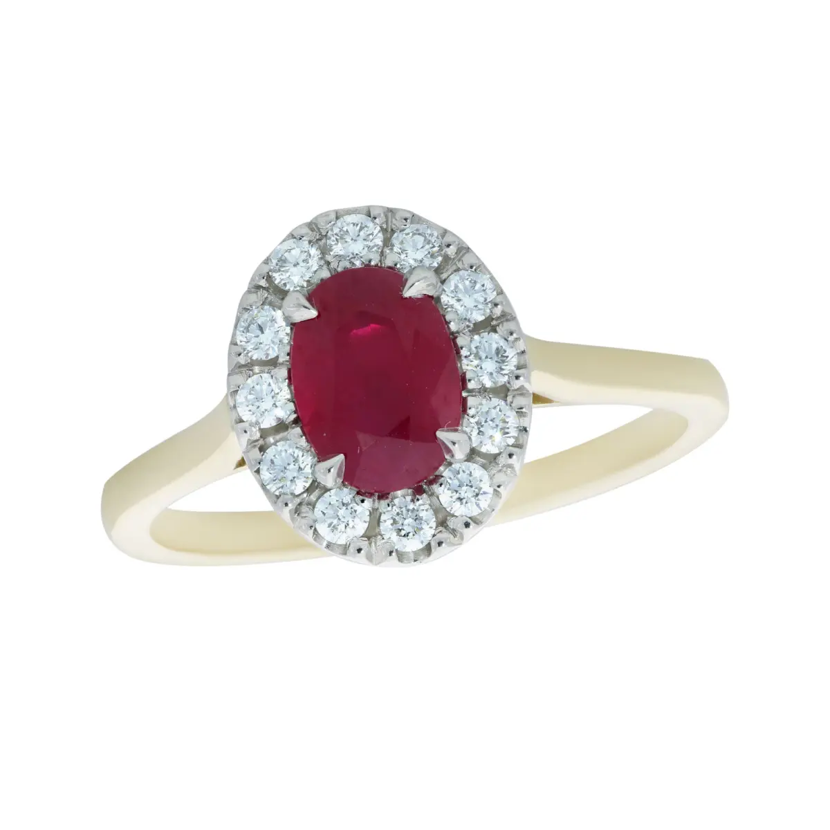Ruby and diamond ring 18ct yellow gold deals
