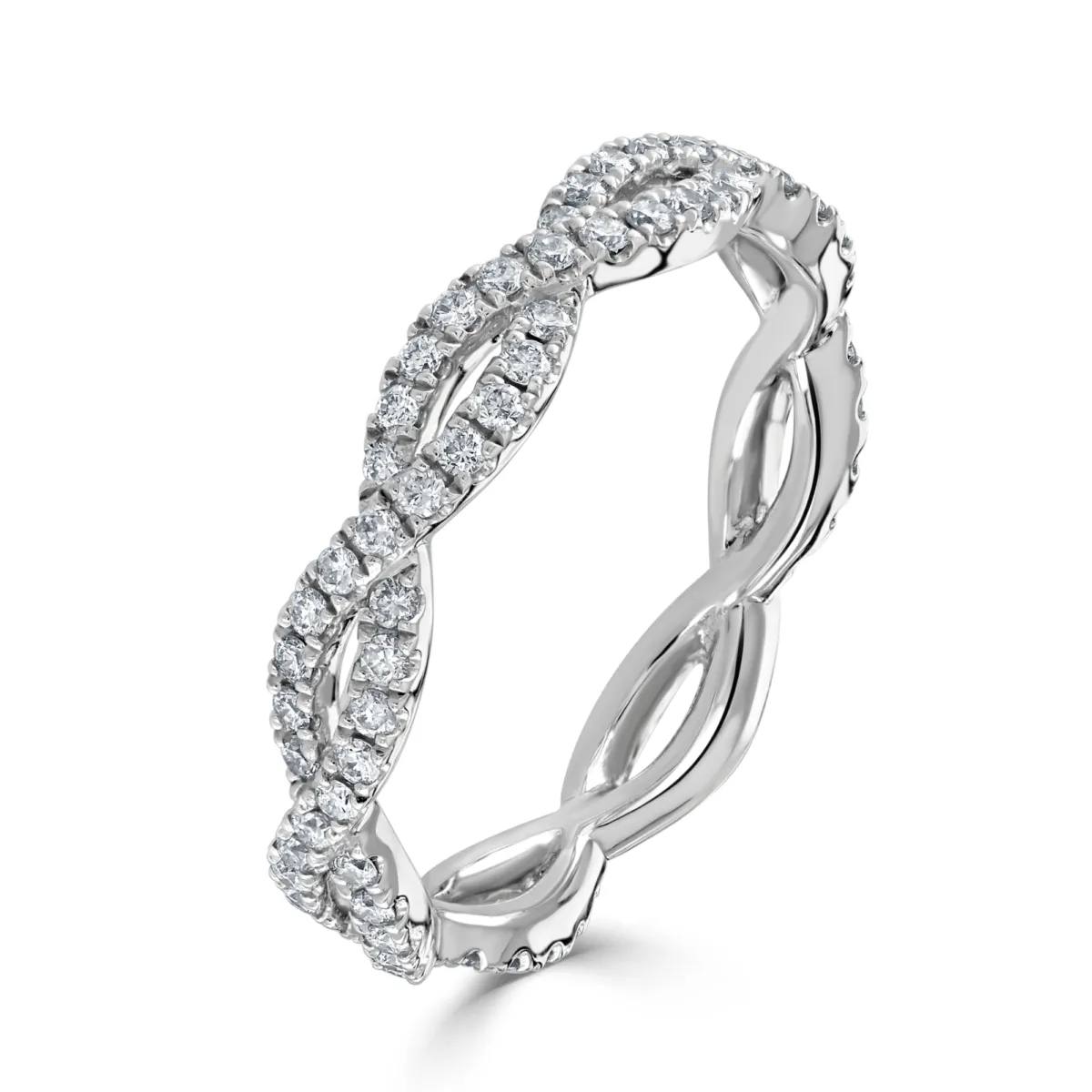 Platinum crossover two row eternity ring Jamieson Carry