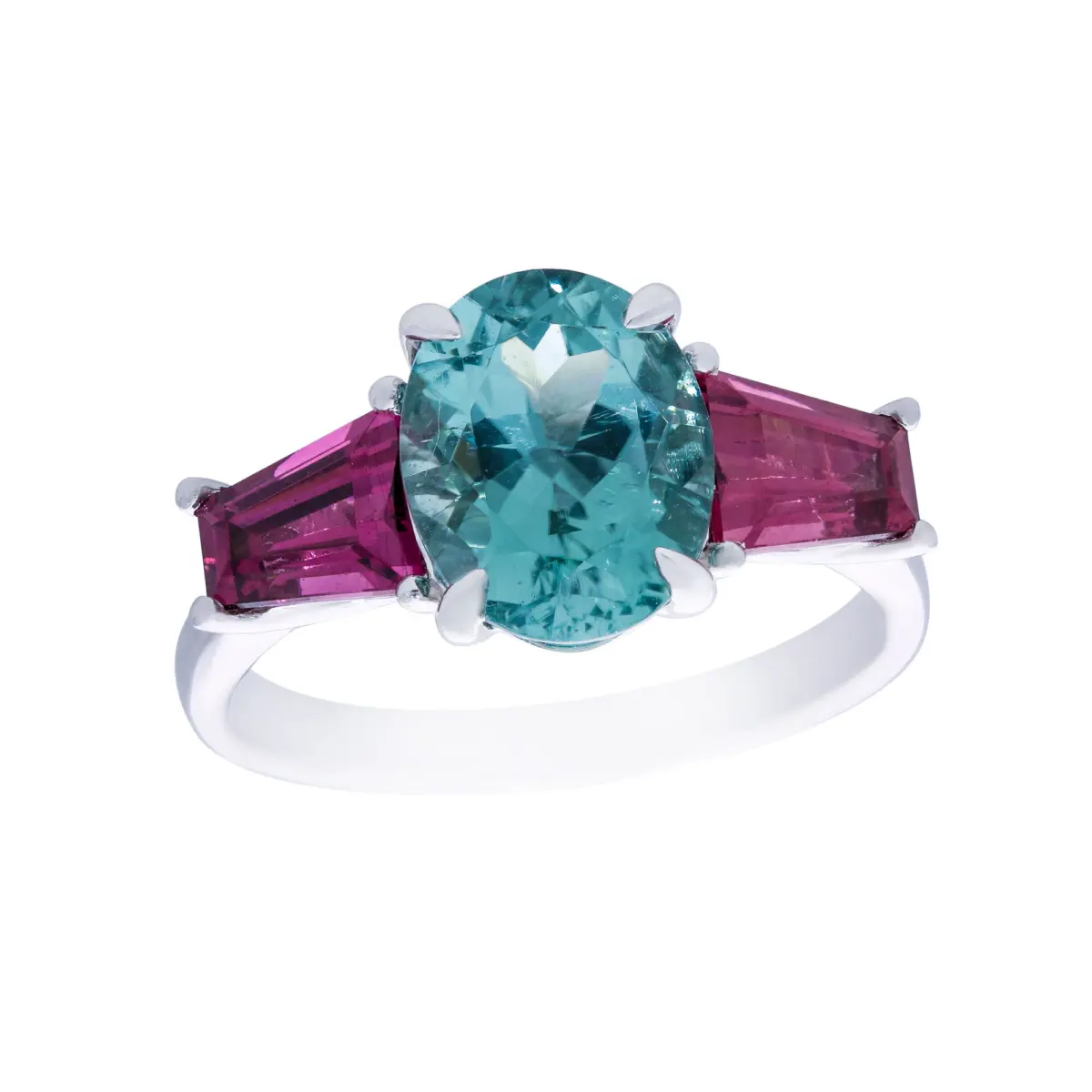 White gold 2025 rhodolite ring