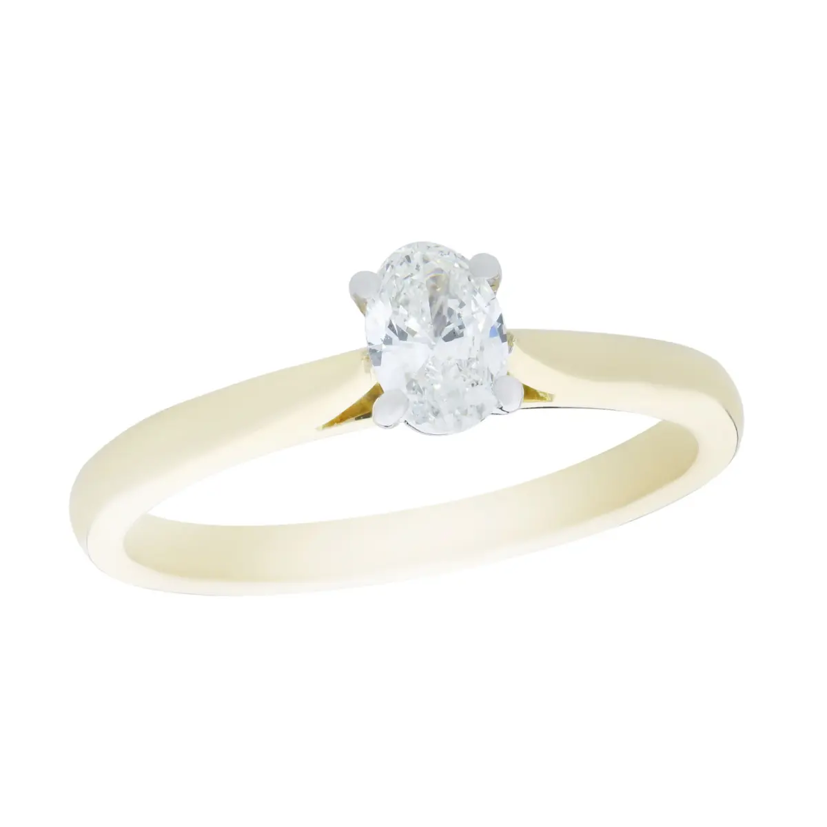 Single stone oval engagement ring deals