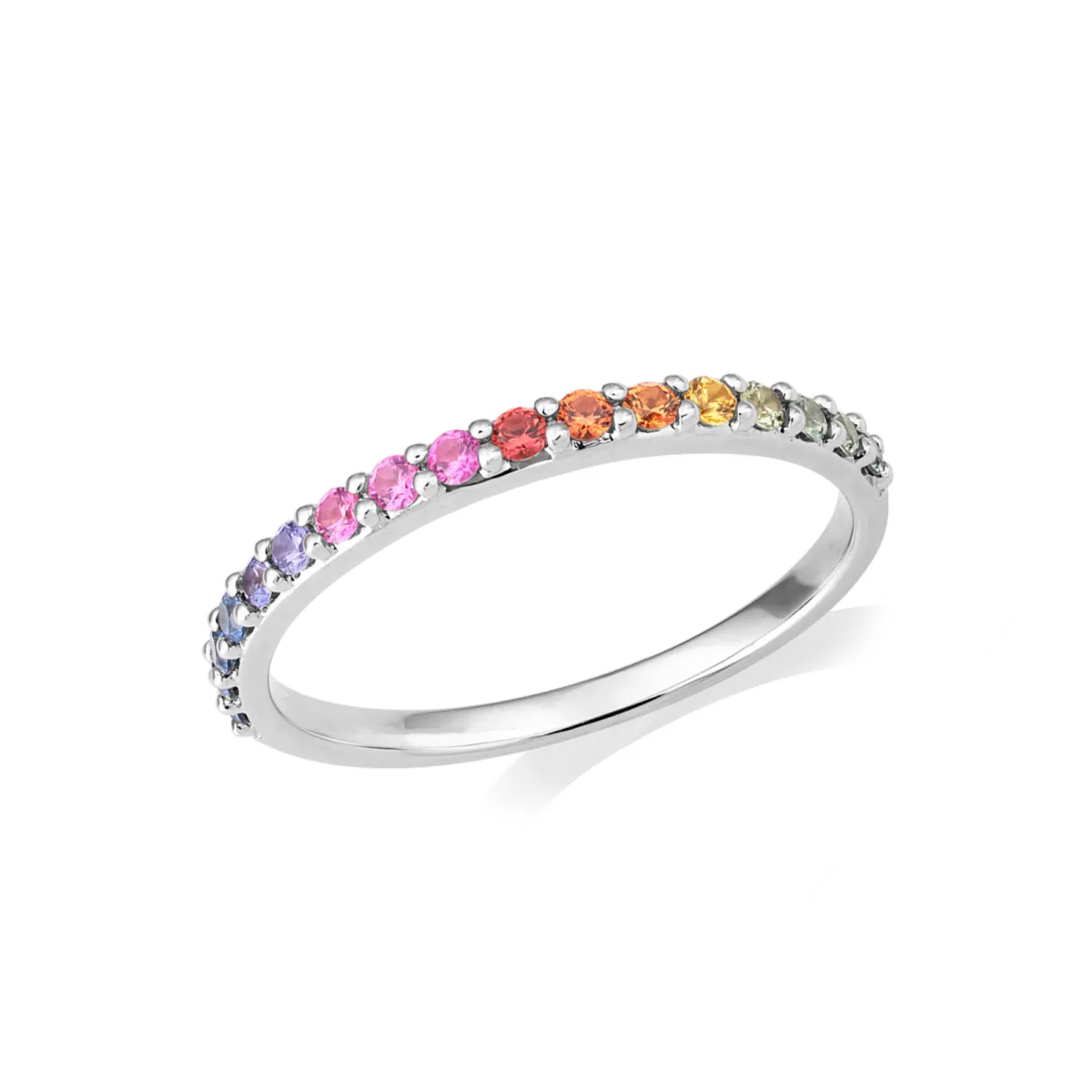 Rainbow eternity ring white 2025 gold