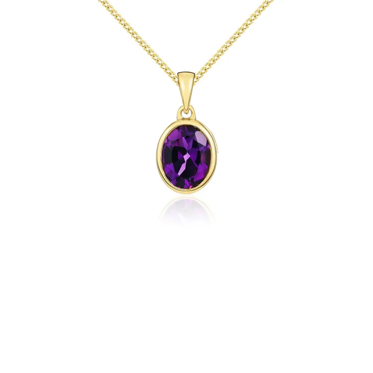 Yellow gold amethyst pendant on sale