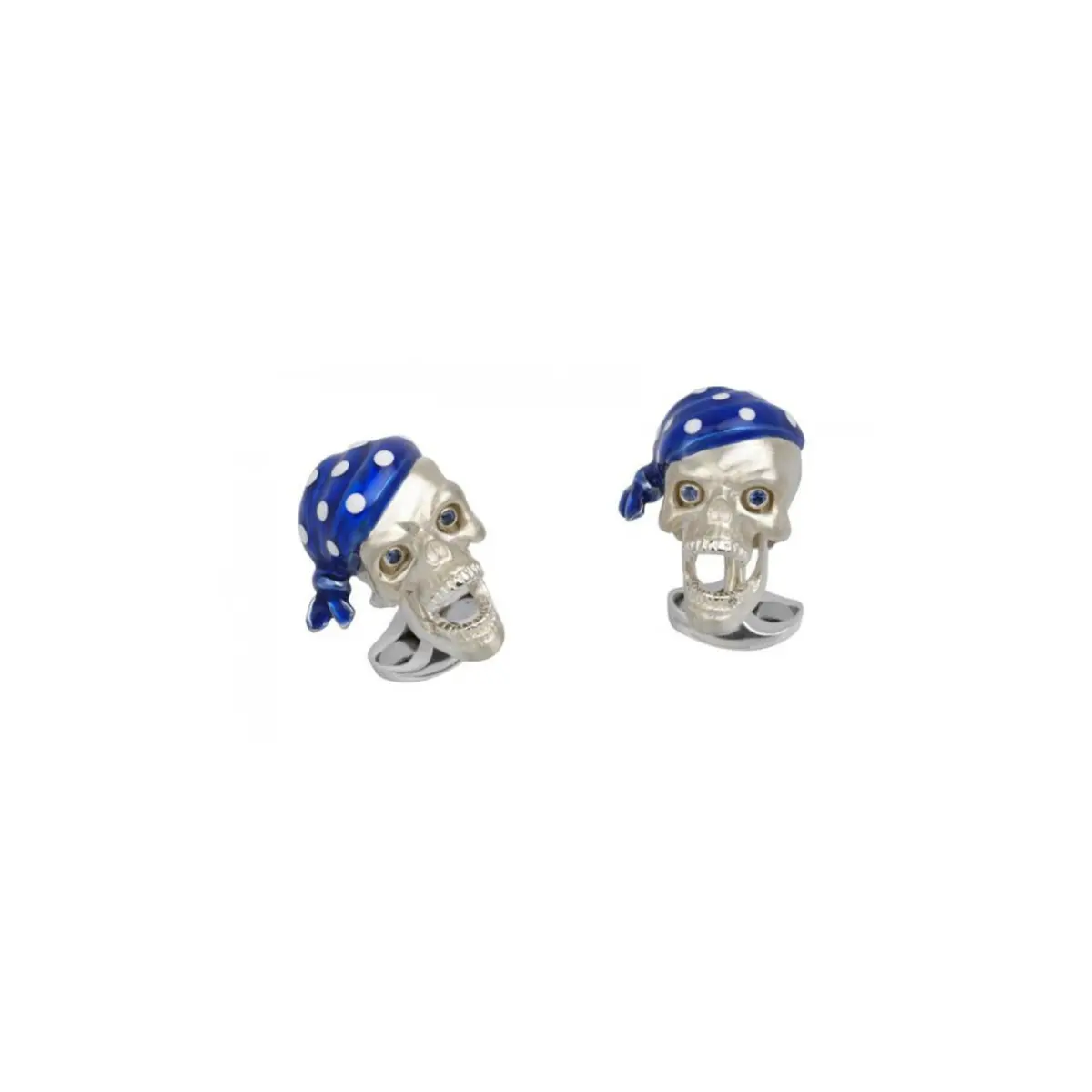 Silver 2025 skull cufflinks